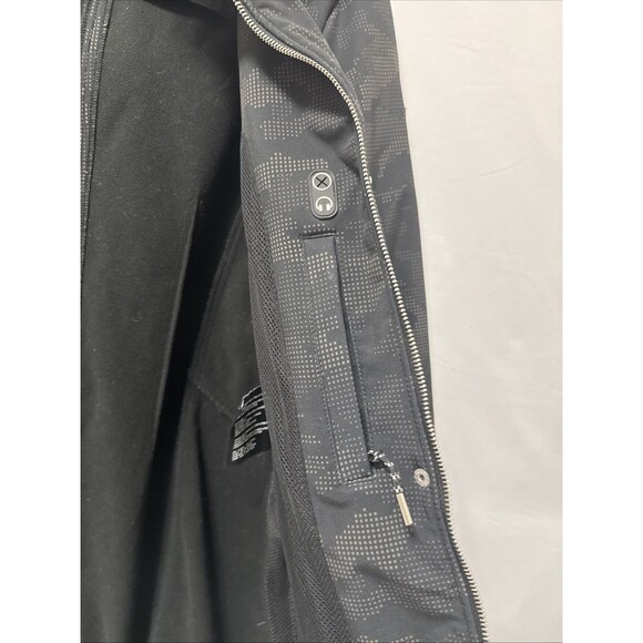 GUESS Women’s Hooded Coat Zip Front Black Pattern Size XL - Picture 6 of 13